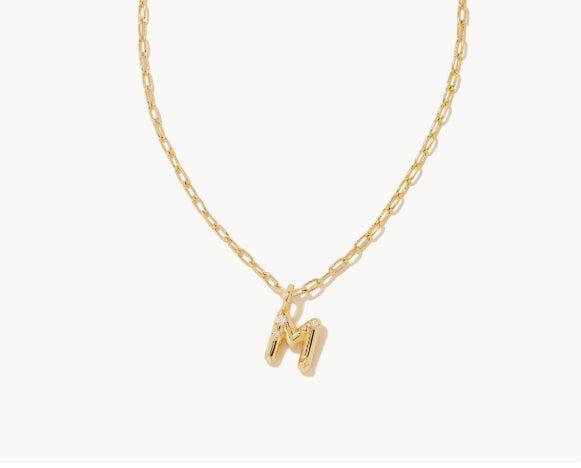 Kendra Scott Crystal Letter Short Pendant necklace-14k Gold,Chain Necklace,Charm Necklace,Jewelry,Kendra Scott,necklace,necklaces,Pendant Necklace,Women,women's-[option4]-[option5]-[option6]-Bella Bliss Boutique in Texas