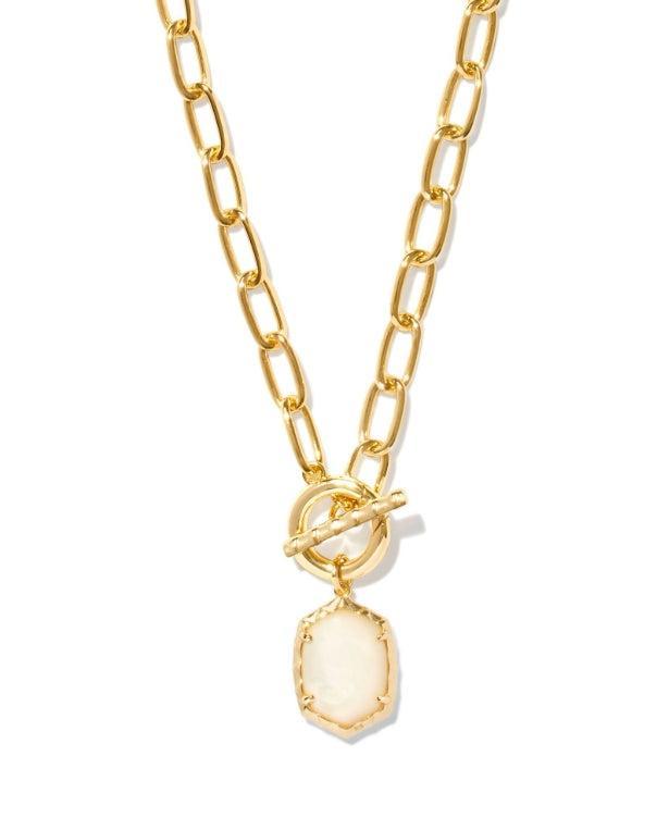 Kendra Scott Daphne Link and Chain Necklace-14k Gold,Chain Necklace,Convertible Necklace,Gifts for Her,gold,Jewelry,Kendra Scott,Link Necklace,Mother of Pearl,necklace,necklaces,Pendant Necklace,Women,women's-[option4]-[option5]-[option6]-Bella Bliss Boutique in Texas