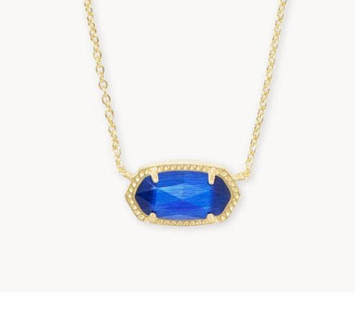 Kendra Scott Elisa Pendant Necklace-14k Gold,Chain Necklace,CZ,drusy,Jewelry,Kendra Scott,Mother of Pearl,necklace,necklaces,Pendant Necklace,Short Necklace,Women,women's-Cobalt Cat Eye-[option4]-[option5]-[option6]-Bella Bliss Boutique in Texas