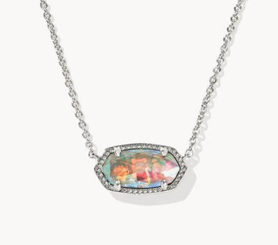 Kendra Scott Elisa Pendant Necklace-Chain Necklace,CZ,dichroic glass,drusy,Jewelry,Mother of Pearl,necklace,necklaces,Pendant Necklace,Short Necklace,Women,women's-Dichroic Glass-[option4]-[option5]-[option6]-Bella Bliss Boutique in Texas