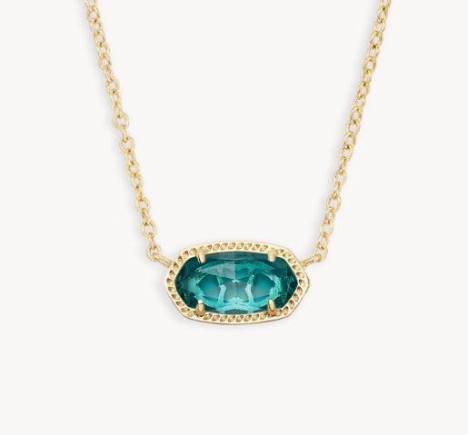 Kendra Scott Elisa Pendant Necklace-14k Gold,Chain Necklace,CZ,drusy,Jewelry,Kendra Scott,Mother of Pearl,necklace,necklaces,Pendant Necklace,Short Necklace,Women,women's-London Blue-[option4]-[option5]-[option6]-Bella Bliss Boutique in Texas