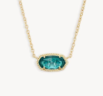 Kendra Scott Elisa Pendant Necklace-14k Gold,Chain Necklace,CZ,drusy,Jewelry,Kendra Scott,Mother of Pearl,necklace,necklaces,Pendant Necklace,Short Necklace,Women,women's-London Blue-[option4]-[option5]-[option6]-Bella Bliss Boutique in Texas