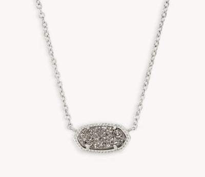 Kendra Scott Elisa Pendant Necklace-Chain Necklace,CZ,dichroic glass,drusy,Jewelry,Mother of Pearl,necklace,necklaces,Pendant Necklace,Short Necklace,Women,women's-Platinum Drusy-[option4]-[option5]-[option6]-Bella Bliss Boutique in Texas