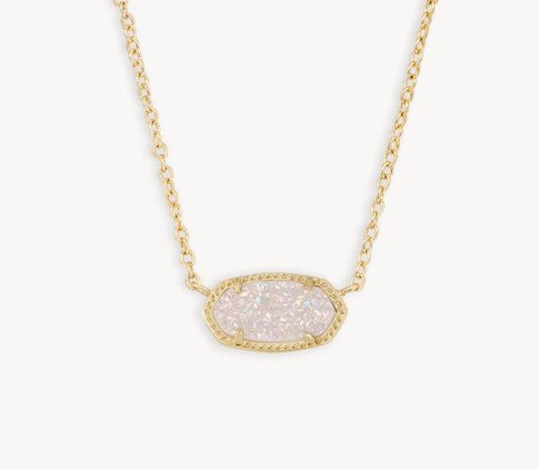 Kendra Scott Elisa Pendant Necklace-14k Gold,Chain Necklace,CZ,drusy,Jewelry,Kendra Scott,Mother of Pearl,necklace,necklaces,Pendant Necklace,Short Necklace,Women,women's-[option4]-[option5]-[option6]-Bella Bliss Boutique in Texas