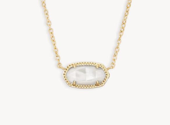 Kendra Scott Elisa Pendant Necklace-14k Gold,Chain Necklace,CZ,drusy,Jewelry,Kendra Scott,Mother of Pearl,necklace,necklaces,Pendant Necklace,Short Necklace,Women,women's-[option4]-[option5]-[option6]-Bella Bliss Boutique in Texas