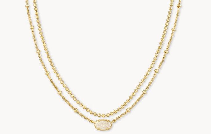 Kendra Scott Emilie Multi Strand Necklace-14k Gold,Chain Necklace,drusy,Jewelry,Kendra Scott,necklace,necklaces,Pendant Necklace,Women,women's-[option4]-[option5]-[option6]-Bella Bliss Boutique in Texas
