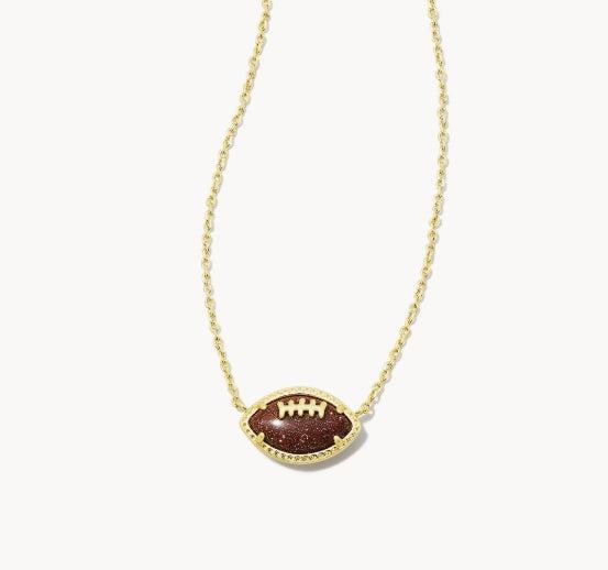 Kendra Scott Football Short Pendant Necklace-14k Gold,Charm Necklace,Football,Jewelry,Kendra Scott,necklace,necklaces,Pendant Necklace,Women,women's-[option4]-[option5]-[option6]-Bella Bliss Boutique in Texas