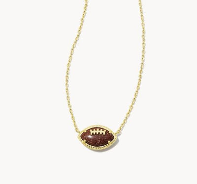 Kendra Scott Football Short Pendant Necklace-14k Gold,Charm Necklace,Football,Jewelry,Kendra Scott,necklace,necklaces,Pendant Necklace,Women,women's-[option4]-[option5]-[option6]-Bella Bliss Boutique in Texas