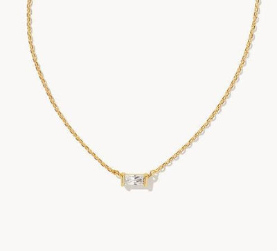 Kendra Scott Gold Juliette Pendant Necklace-14k Gold,Clear CZ,Jewelry,Kendra Scott,necklace,necklaces,Pendant Necklace,Women,women's-[option4]-[option5]-[option6]-Bella Bliss Boutique in Texas