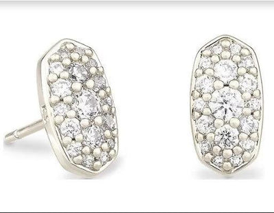 Kendra Scott Grayson Crystal Stud Earrings-Crystal,Crystals,Earring,Earrings,Jewelry,Kendra Scott,Post Earrings,Silver,Women,women's-[option4]-[option5]-[option6]-Bella Bliss Boutique in Texas