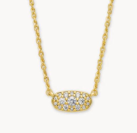 Kendra Scott Grayson Pendant Necklace-14k Gold,Clear CZ,Jewelry,Kendra Scott,necklace,necklaces,Pendant Necklace,Women,women's-[option4]-[option5]-[option6]-Bella Bliss Boutique in Texas