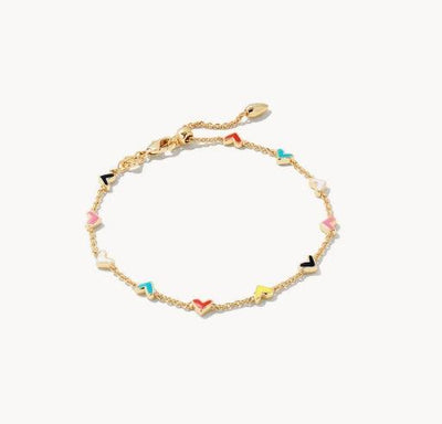 Kendra Scott Haven Heart Bracelet-Bracelet,Bracelets,Chain Bracelet,Charm Bracelet,Heart Charm,Hearts,Kendra Scott,Link Bracelet,Multi Color-[option4]-[option5]-[option6]-Bella Bliss Boutique in Texas