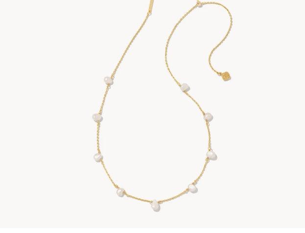 Kendra Scott Leighton Pearl Strand Necklace-14k Gold,Chain Necklace,Freshwater Pearl,Jewelry,Kendra Scott,necklace,necklaces,Pearl,Women,women's-[option4]-[option5]-[option6]-Bella Bliss Boutique in Texas