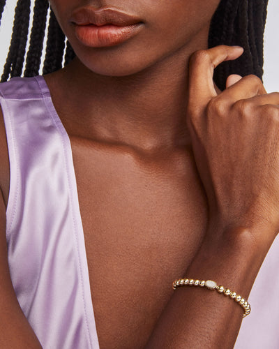 Kendra Scott Mini Elaina Stretch Bracelet-14k Gold,Beaded Bracelet,Bracelet,Bracelets,Jewelry,Kendra Scott,Mother of Pearl,Stack Bracelet,Stretch Bracelet,Women,women's-[option4]-[option5]-[option6]-Bella Bliss Boutique in Texas