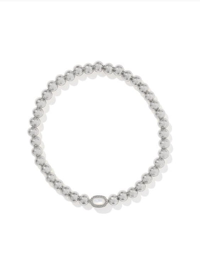 Kendra Scott Mini Elaina Stretch Bracelet-Beaded Bracelet,Bracelet,Bracelets,Jewelry,Kendra Scott,Mother of Pearl,Silver,Stack Bracelet,Stretch Bracelet,Women,women's-[option4]-[option5]-[option6]-Bella Bliss Boutique in Texas