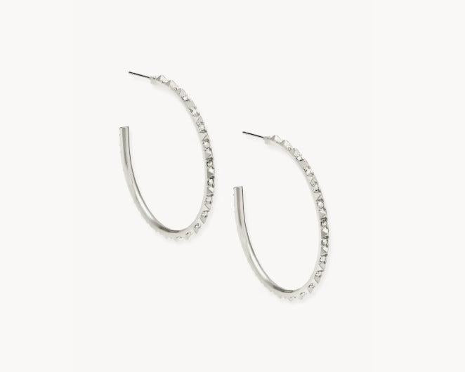 Kendra Scott Veronica Hoop Earrings-Crystal,Crystal Detail,Crystals,Earring,Earrings,Hoop Earrings,Jewelry,Kendra Scott,Post Earrings,Post Hoop Earrings,Women,women's-[option4]-[option5]-[option6]-Bella Bliss Boutique in Texas