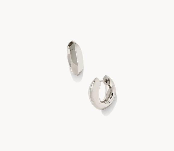 Kenra Scott Mikki Huggie Earrings-Earrings,Hoop Earrings,Jewelry,Kendra Scott,Post Earrings,Post Hoop Earrings,Silver,Women,women's-[option4]-[option5]-[option6]-Bella Bliss Boutique in Texas