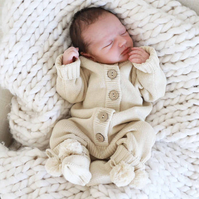 Knit Sweater Button Romper-Button Up,Caden Lane,Children & Tween,Children & Tweens,Infant to 6,Knit,newborn,Rompers,Sweater Romper,Unisex-[option4]-[option5]-[option6]-Bella Bliss Boutique in Texas