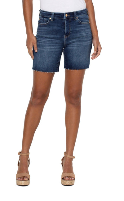 Kristy Cut Hem Shorts-Bottoms, Denim Shorts, Liverpool, shorts, spring, summer, women, women's-0-[option4]-[option5]-[option6]-Bella Bliss Boutique in Texas