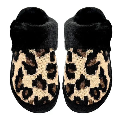 Leopard Knitted Slippers-Bedroom Slippers,Knitted,leopard,Leopard Print,Loungewear & Intimates,Shoes,Slippers,women's-[option4]-[option5]-[option6]-Bella Bliss Boutique in Texas