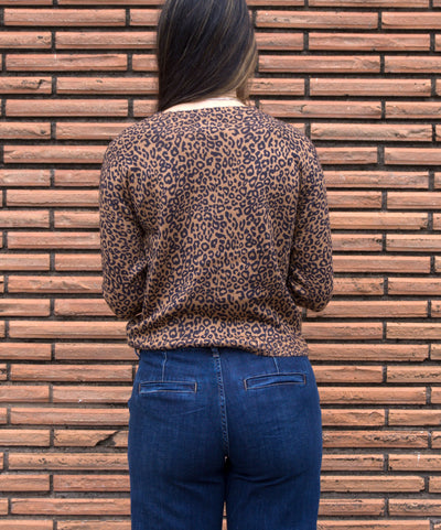Leopard Print Lightweight Sweater-Animal Print,clothing,leopard,Leopard Print,Lightweight Sweater,Sweater,Sweaters,Top,Tops,Women,women's-[option4]-[option5]-[option6]-Bella Bliss Boutique in Texas