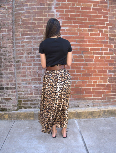 Leopard Renaissance Maxi Skirt-A-Line Flare,Animal Print,Bottoms,Brown,Brown Leopard,clothing,Elastic Waist,Flowy Skirt,High Waist,leopard,Leopard Print,Maxi Skirt,Ruffle Hem,Skirt,Skirts,Triangular Ruffle Hem,Women,women's-[option4]-[option5]-[option6]-Bella Bliss Boutique in Texas