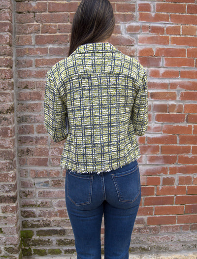 Liverpool Cargo Shacket-button down,Button Front,Cargo,clothing,Coats & Jackets,Cropped,jacket,Jackets,Liverpool,Outerwear,plaid,Shacket,Tops,Tweed Jacket,Women,women's-[option4]-[option5]-[option6]-Bella Bliss Boutique in Texas