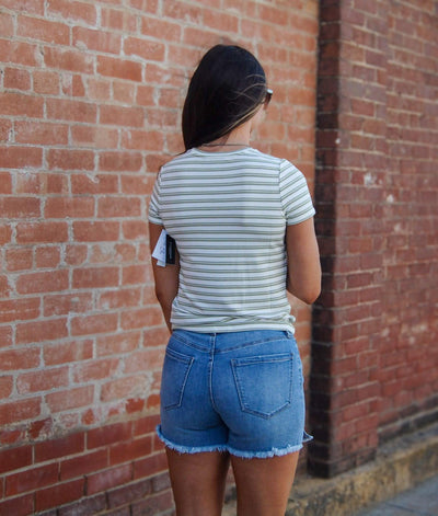 Liverpool Classic Knit Tee-clothing,Crew Neck,Short Sleeve,stripe,Striped,Top,Tops,Variegated Stripe,Whipped Cream Lotus,Women,women's-[option4]-[option5]-[option6]-Bella Bliss Boutique in Texas