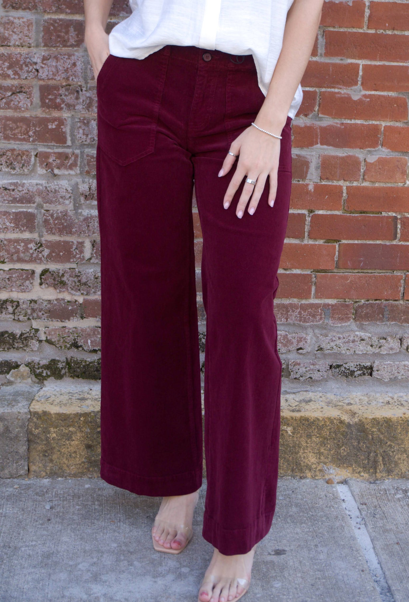 Liverpool Corduroy Wide Leg With Utility Pockets-Bottoms,clothing,denim,Flared Bottom,Liverpool,Mid Rise,Stretch,Trouser,Wide Leg,Women,women's-[option4]-[option5]-[option6]-Bella Bliss Boutique in Texas