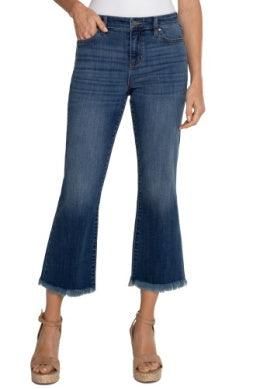 Liverpool Hannah Crop Flare w/Fray Hem-Bottoms,clothing,Crop,Crop Flare,Cropped,denim,Elkmont,Fray Hem,Fray Hem Detail,Jeans,Oceana,Pants,Sale,Women,women's-Elkmont-2/26-[option4]-[option5]-[option6]-Bella Bliss Boutique in Texas
