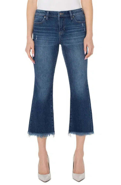 Liverpool Hannah Crop Flare w/Fray Hem-Bottoms,clothing,Crop,Crop Flare,Cropped,denim,Elkmont,Fray Hem,Fray Hem Detail,Jeans,Oceana,Pants,Sale,Women,women's-Oceana-2/26-[option4]-[option5]-[option6]-Bella Bliss Boutique in Texas