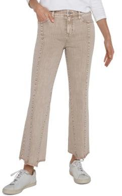 Liverpool Hannah Crop Flare w/Uneven Fray Hem-Biscuit Tan,Bottoms,clothing,Crop,Crop Flare,Cropped,denim,Fray Hem,Fray Hem Detail,Hannah,Jeans,Pants,Sale,Uneven Fray Hem,Women,women's-2/26-[option4]-[option5]-[option6]-Bella Bliss Boutique in Texas