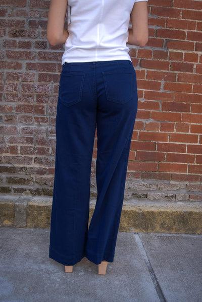 Liverpool Hannah Flare Utility Pants-Bottoms,clothing,Flare,Flared,Hannah,Navy Dusk,Patch Pockets,Utility,Utility Detail,Utility Jeans,Utility Pockets,Women,women's-[option4]-[option5]-[option6]-Bella Bliss Boutique in Texas