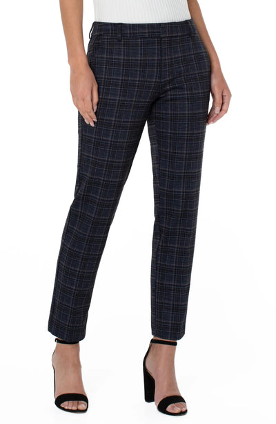 Liverpool Kelsey Knit Trousers-Black,Black/Tan,Bottoms,clothing,Kelsey,Knit Trousers,Lattice Plaid,Navy/Grey,Pants,plaid,Sale,Stone Tan,Tartan,Women,women's-Navy/Grey Tartan-0/25-[option4]-[option5]-[option6]-Bella Bliss Boutique in Texas