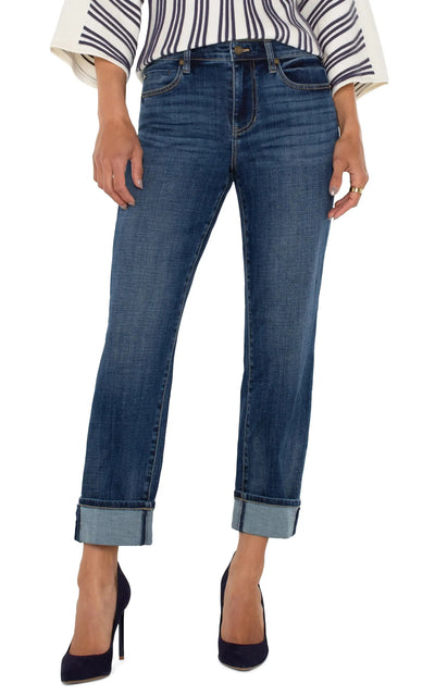 Liverpool Marley Girlfriend Cuffed Eco Jeans-Bottoms,clothing,Cuffed Jeans,denim,Girlfriend Jeans,Jeans,Marley,Rushland,Women,women's-2/26-[option4]-[option5]-[option6]-Bella Bliss Boutique in Texas