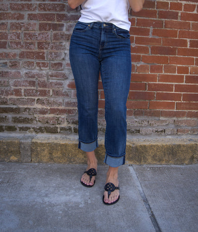 Liverpool Marley Girlfriend Cuffed Eco Jeans-Bottoms,clothing,Cuffed Jeans,denim,Girlfriend Jeans,Jeans,Marley,Rushland,Women,women's-[option4]-[option5]-[option6]-Bella Bliss Boutique in Texas