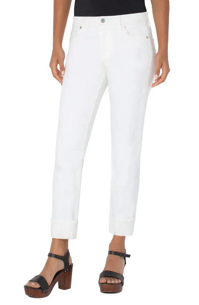 Liverpool Marley Girlfriend Cuffed Jeans-Bone White,Bottoms,clothing,Cuffed,denim,Girlfriend,Marley,Pants,White Denim,Women,women's-0/25-[option4]-[option5]-[option6]-Bella Bliss Boutique in Texas