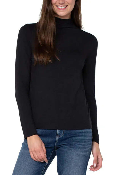 Liverpool Mock Neck Knit Top-Black,clothing,Knit Top,Mock Neck,Red Velvet,Terra Cotta,Top,Tops,Women,women's-Black-XS-[option4]-[option5]-[option6]-Bella Bliss Boutique in Texas