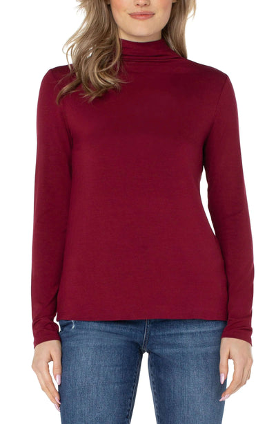 Liverpool Mock Neck Knit Top-Black,clothing,Knit Top,Mock Neck,Red Velvet,Terra Cotta,Top,Tops,Women,women's-[option4]-[option5]-[option6]-Bella Bliss Boutique in Texas
