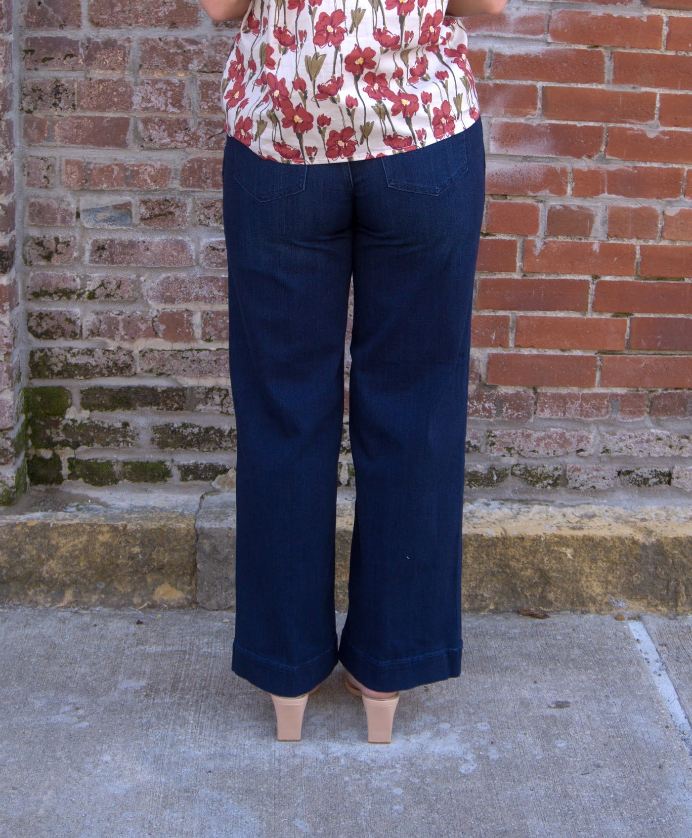 Liverpool Patch Pocket Wide Leg Trouser-Bottoms,denim,Flare,Liverpool,Mid Rise,navy blue,Utility Pockets,Wide Leg,Women,women's-[option4]-[option5]-[option6]-Bella Bliss Boutique in Texas