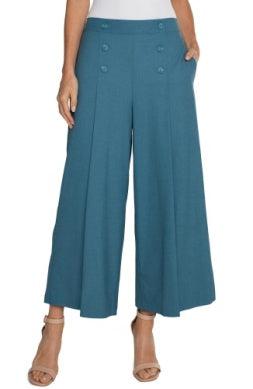 Liverpool Sailor Crop Wide Leg Pants-Bottoms,clothing,Crop,Crop Flare,Cropped,Hi-Rise,High Rise,Ocean Blue,Pants,Sailor,Wide Leg,women,women's-[option4]-[option5]-[option6]-Bella Bliss Boutique in Texas