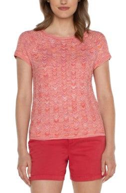 Liverpool Scoop Neck Raglan Top-clothing,raglan,Ribbed,Sale,Scoop Neck,Short Sleeve,Sugar Coral,Sweater,Sweaters,Top,Tops,Women,women's-XS-[option4]-[option5]-[option6]-Bella Bliss Boutique in Texas
