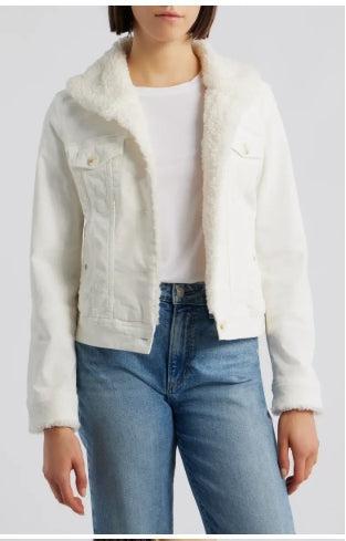Liverpool Sherpa Collar Trucker Jacket-button down,Button Front,clothing,Coats & Jackets,Collared,Corduroy,Denim Jacket,jacket,Jackets,Liverpool,Outerwear,sherpa,Tops,Trucker Jacket,Women,women's-XS-[option4]-[option5]-[option6]-Bella Bliss Boutique in Texas