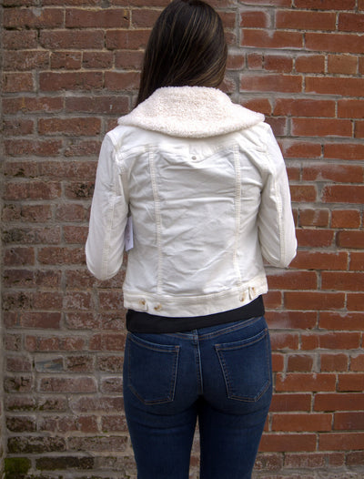 Liverpool Sherpa Collar Trucker Jacket-button down,Button Front,clothing,Coats & Jackets,Collared,Corduroy,Denim Jacket,jacket,Jackets,Liverpool,Outerwear,sherpa,Tops,Trucker Jacket,Women,women's-[option4]-[option5]-[option6]-Bella Bliss Boutique in Texas