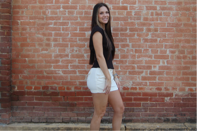 Liverpool Soft White Trouser Shorts-Bottoms,clothing,Pleated,shorts,Soft White,Trouser Shorts,Women,women's-[option4]-[option5]-[option6]-Bella Bliss Boutique in Texas