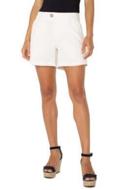 Liverpool Soft White Trouser Shorts-Bottoms,clothing,Pleated,shorts,Soft White,Trouser Shorts,Women,women's-[option4]-[option5]-[option6]-Bella Bliss Boutique in Texas