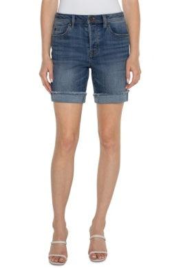 Liverpool The Keeper Boyfriend Shorts-Bottoms,Boyfriend,Boyfriend Shorts,clothing,denim,Denim Shorts,Fray Cuff,Johnston,shorts,The Keeper,Women,women's-[option4]-[option5]-[option6]-Bella Bliss Boutique in Texas