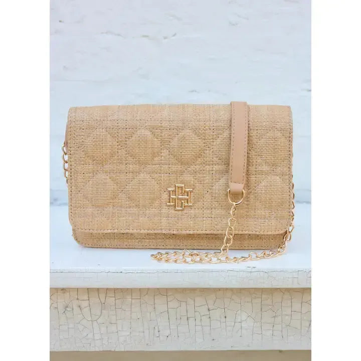 Livi Clutch/Crossbody-Accessories,Crossbody,Hot Pink Patent,Natural Lattice Tan,Pearl Quilted,Purse,purses & bags,Purses & Wallets,women's-Natural Lattice Tan-[option4]-[option5]-[option6]-Bella Bliss Boutique in Texas