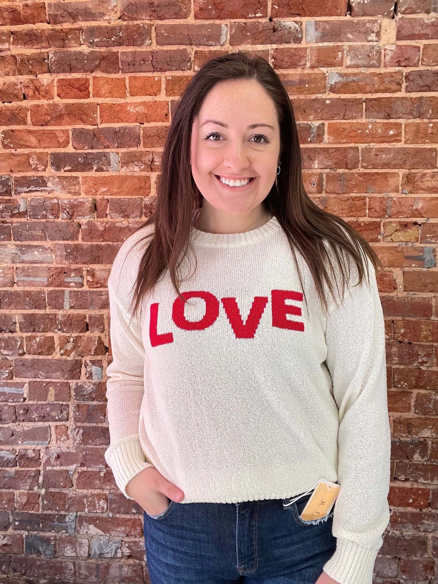 Love Sweater-clothing, Curvy, Love, Off-White, Sweater, Sweaters, Top, Tops, Women, women's-[option4]-[option5]-[option6]-Bella Bliss Boutique in Texas