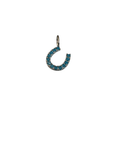 Lucky Horseshoe Charm-Charm,Charm Bar,Charms,Clear Crystal,Crystal,Crystals,Horseshoe,Jewelry,Lucky Horseshoe,Turquoise-[option4]-[option5]-[option6]-Bella Bliss Boutique in Texas